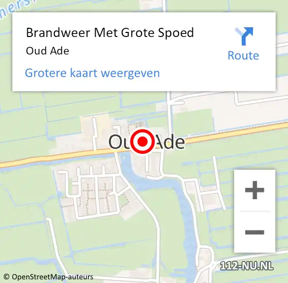 Locatie op kaart van de 112 melding: Brandweer Met Grote Spoed Naar Oud Ade op 6 mei 2015 16:40