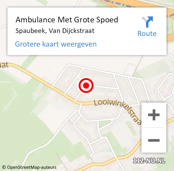 Locatie op kaart van de 112 melding: Ambulance Met Grote Spoed Naar Spaubeek, Van Dijckstraat op 7 november 2013 01:26