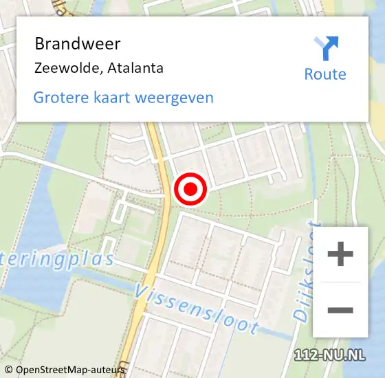 Locatie op kaart van de 112 melding: Brandweer Zeewolde, Atalanta op 6 mei 2015 19:21