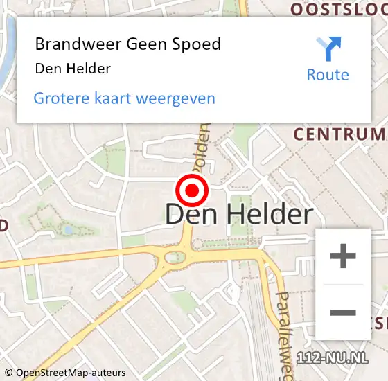 Locatie op kaart van de 112 melding: Brandweer Geen Spoed Naar Den Helder op 6 mei 2015 19:39