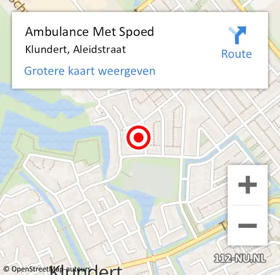 Locatie op kaart van de 112 melding: Ambulance Met Spoed Naar Klundert, Aleidstraat op 6 mei 2015 21:27