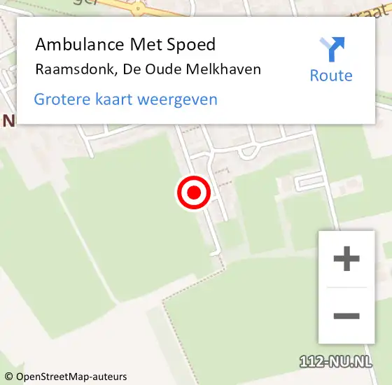 Locatie op kaart van de 112 melding: Ambulance Met Spoed Naar Raamsdonk, De Oude Melkhaven op 6 mei 2015 22:48