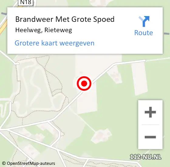 Locatie op kaart van de 112 melding: Brandweer Met Grote Spoed Naar Heelweg, Rieteweg op 7 mei 2015 00:50