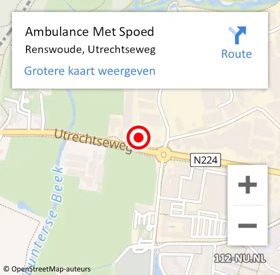 Locatie op kaart van de 112 melding: Ambulance Met Spoed Naar Renswoude, Utrechtseweg op 7 mei 2015 05:02