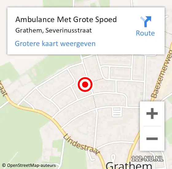 Locatie op kaart van de 112 melding: Ambulance Met Grote Spoed Naar Grathem, Severinusstraat op 7 november 2013 03:53