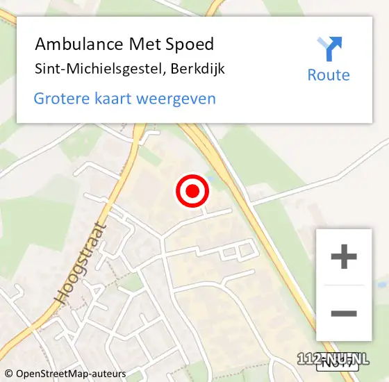 Locatie op kaart van de 112 melding: Ambulance Met Spoed Naar Sint-Michielsgestel, Berkdijk op 7 mei 2015 09:37