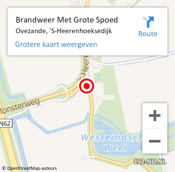 Locatie op kaart van de 112 melding: Brandweer Met Grote Spoed Naar Ovezande, 'S-Heerenhoeksedijk op 7 november 2013 05:01