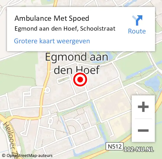 Locatie op kaart van de 112 melding: Ambulance Met Spoed Naar Egmond aan den Hoef, Schoolstraat op 7 mei 2015 10:02