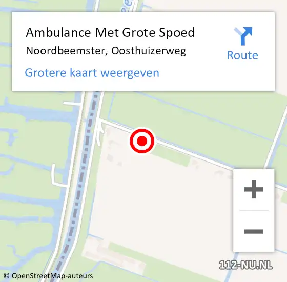 Locatie op kaart van de 112 melding: Ambulance Met Grote Spoed Naar Noordbeemster, Oosthuizerweg op 7 mei 2015 10:52