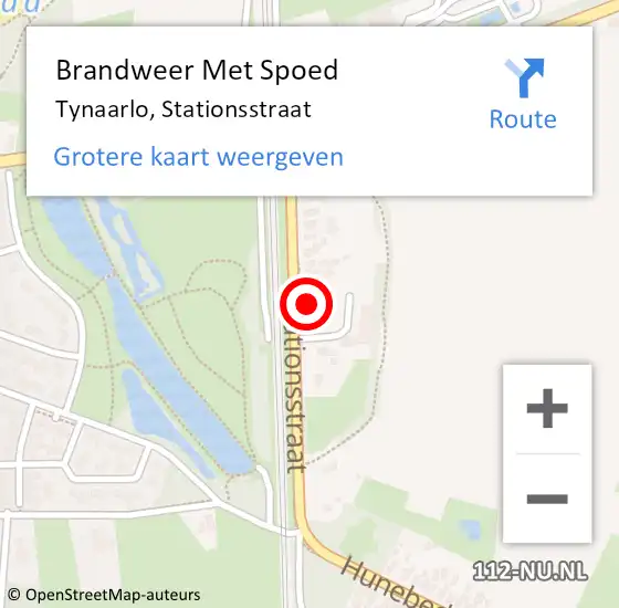 Locatie op kaart van de 112 melding: Brandweer Met Spoed Naar Tynaarlo, Stationsstraat op 7 november 2013 05:38