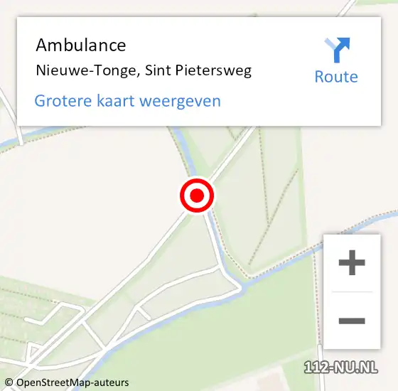 Locatie op kaart van de 112 melding: Ambulance Nieuwe-Tonge, Sint Pietersweg op 7 mei 2015 11:00