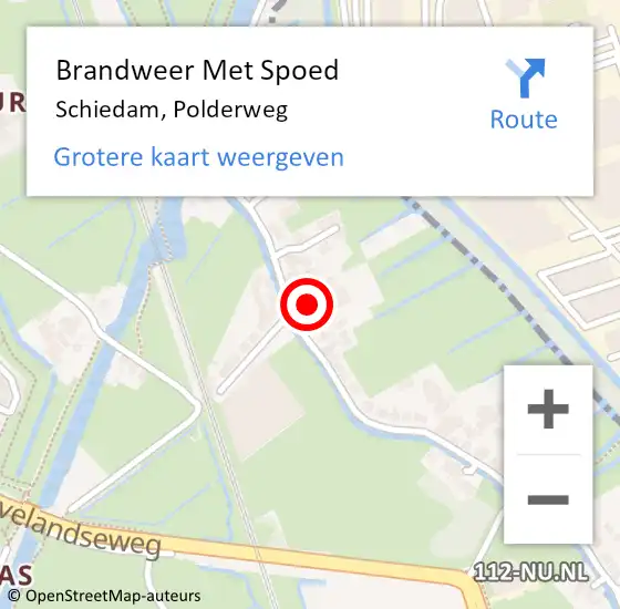 Locatie op kaart van de 112 melding: Brandweer Met Spoed Naar Schiedam, Polderweg op 7 mei 2015 11:45