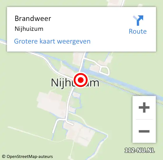 Locatie op kaart van de 112 melding: Brandweer Nijhuizum op 7 mei 2015 12:07