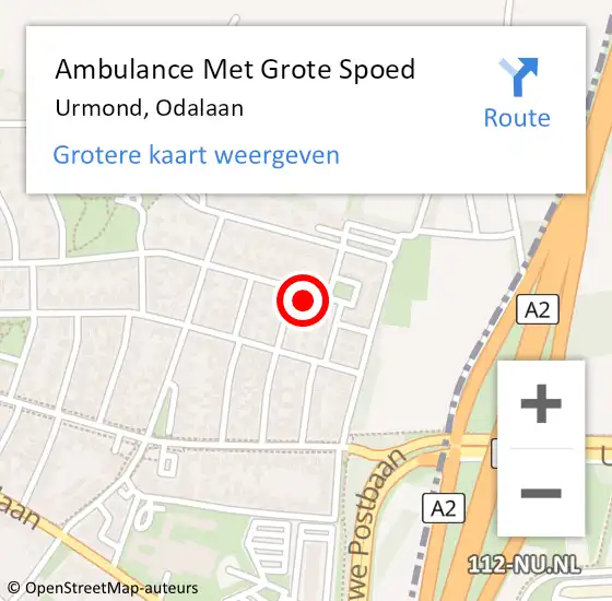 Locatie op kaart van de 112 melding: Ambulance Met Grote Spoed Naar Urmond, Odalaan op 7 november 2013 06:40