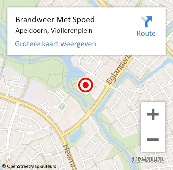 Locatie op kaart van de 112 melding: Brandweer Met Spoed Naar Apeldoorn, Violierenplein op 7 mei 2015 14:40