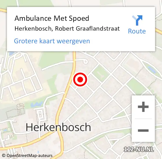 Locatie op kaart van de 112 melding: Ambulance Met Spoed Naar Herkenbosch, Robert Graaflandstraat op 7 november 2013 07:18