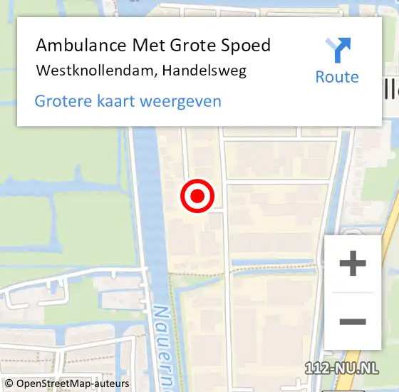 Locatie op kaart van de 112 melding: Ambulance Met Grote Spoed Naar Westknollendam, Handelsweg op 7 mei 2015 16:11