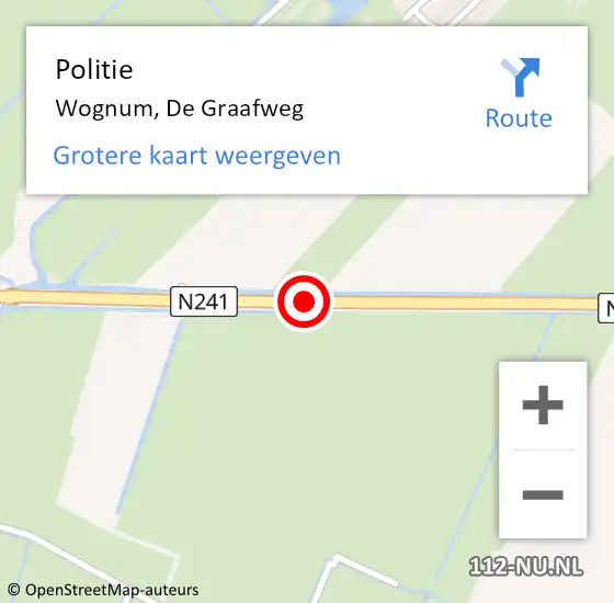 Locatie op kaart van de 112 melding: Politie Wognum, De Graafweg op 7 mei 2015 17:49