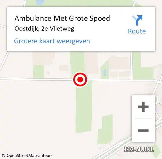 Locatie op kaart van de 112 melding: Ambulance Met Grote Spoed Naar Oostdijk, 2e Vlietweg op 7 mei 2015 18:48