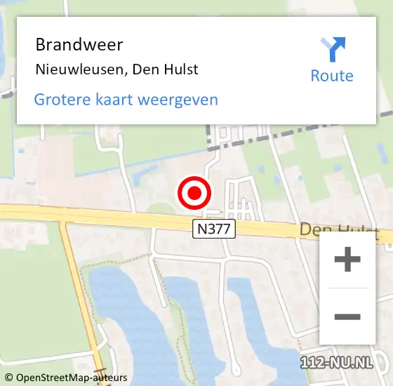 Locatie op kaart van de 112 melding: Brandweer Nieuwleusen, Den Hulst op 7 mei 2015 19:42