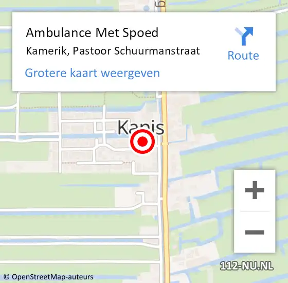 Locatie op kaart van de 112 melding: Ambulance Met Spoed Naar Kamerik, Pastoor Schuurmanstraat op 7 mei 2015 19:58