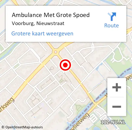 Locatie op kaart van de 112 melding: Ambulance Met Grote Spoed Naar Voorburg, Nieuwstraat op 7 mei 2015 23:45