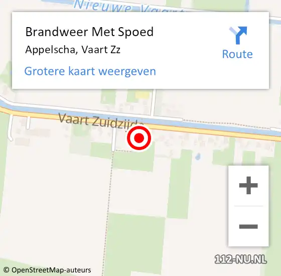 Locatie op kaart van de 112 melding: Brandweer Met Spoed Naar Appelscha, Vaart Zz op 8 mei 2015 06:15