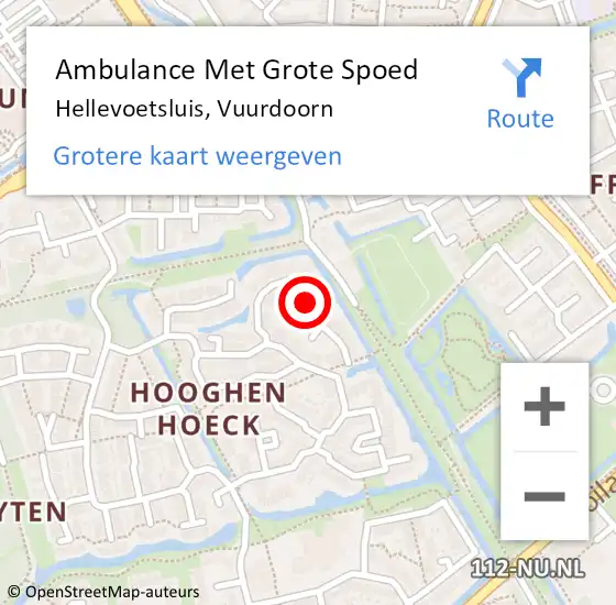 Locatie op kaart van de 112 melding: Ambulance Met Grote Spoed Naar Hellevoetsluis, Vuurdoorn op 8 mei 2015 07:02