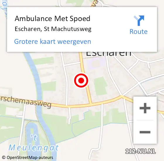 Locatie op kaart van de 112 melding: Ambulance Met Spoed Naar Escharen, St Machutusweg op 8 mei 2015 07:47