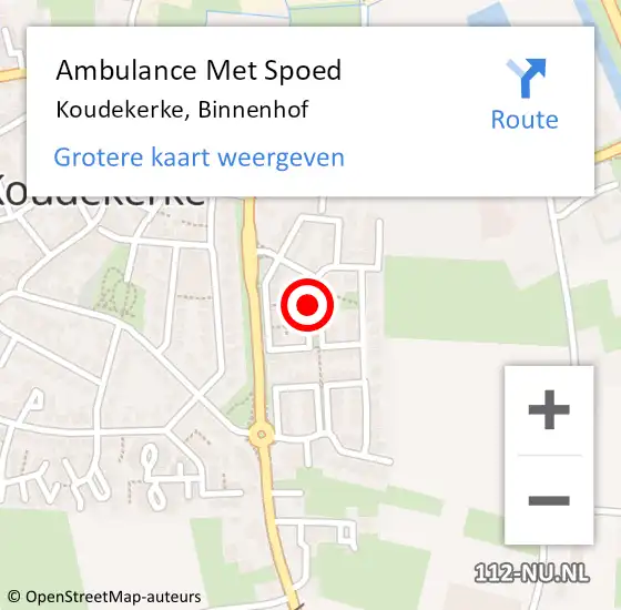 Locatie op kaart van de 112 melding: Ambulance Met Spoed Naar Koudekerke, Binnenhof op 8 mei 2015 08:20