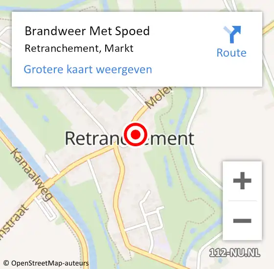 Locatie op kaart van de 112 melding: Brandweer Met Spoed Naar Retranchement, Markt op 8 mei 2015 08:21