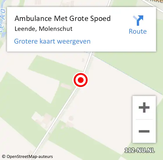 Locatie op kaart van de 112 melding: Ambulance Met Grote Spoed Naar Leende, Molenschut op 8 mei 2015 08:30