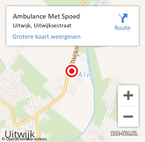 Locatie op kaart van de 112 melding: Ambulance Met Spoed Naar Uitwijk, Uitwijksestraat op 8 mei 2015 10:39