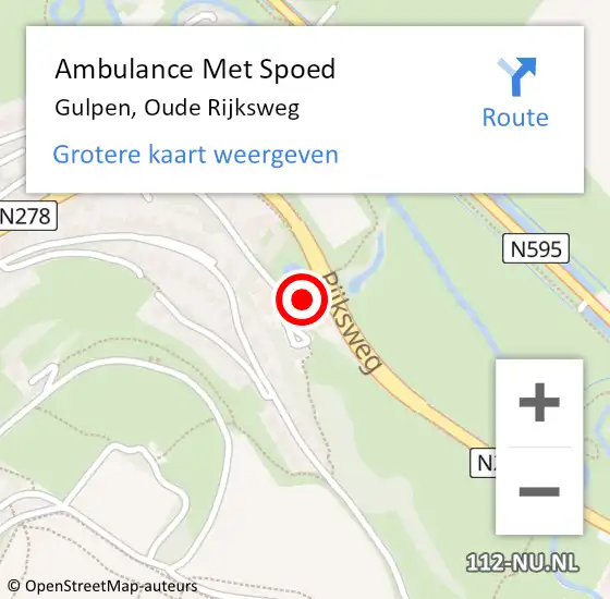 Locatie op kaart van de 112 melding: Ambulance Met Spoed Naar Gulpen, Oude Rijksweg op 8 mei 2015 12:39