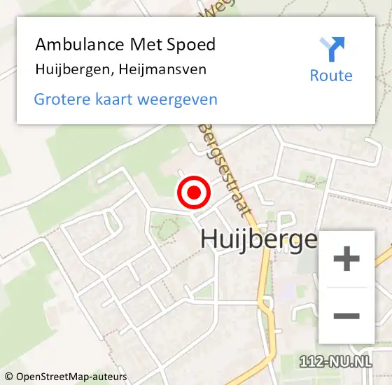 Locatie op kaart van de 112 melding: Ambulance Met Spoed Naar Huijbergen, Heijmansven op 8 mei 2015 13:54