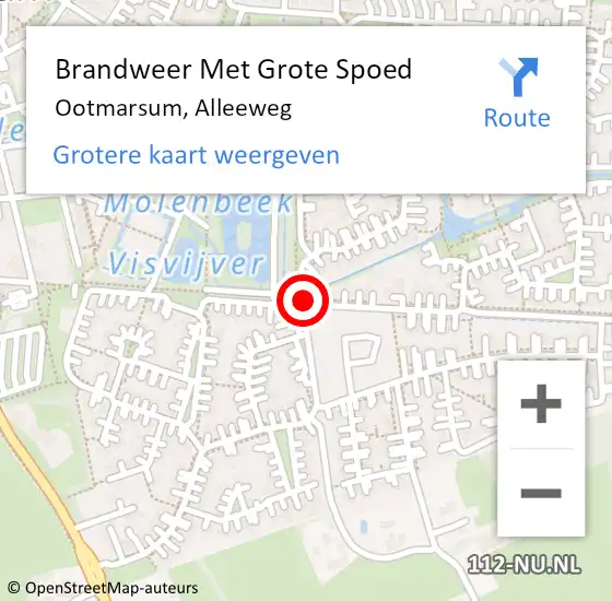 Locatie op kaart van de 112 melding: Brandweer Met Grote Spoed Naar Ootmarsum, Alleeweg op 8 mei 2015 14:31