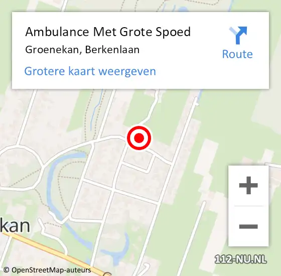 Locatie op kaart van de 112 melding: Ambulance Met Grote Spoed Naar Groenekan, Berkenlaan op 8 mei 2015 17:35