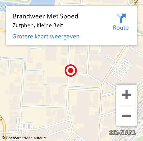 Locatie op kaart van de 112 melding: Brandweer Met Spoed Naar Zutphen, Kleine Belt op 8 mei 2015 17:38