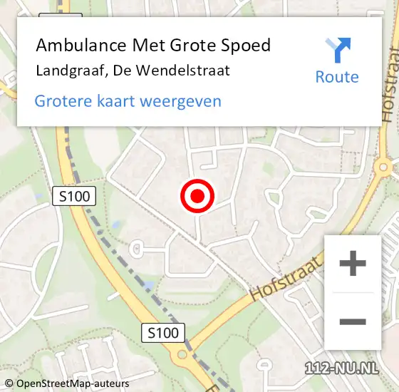 Locatie op kaart van de 112 melding: Ambulance Met Grote Spoed Naar Landgraaf, De Wendelstraat op 8 mei 2015 17:57