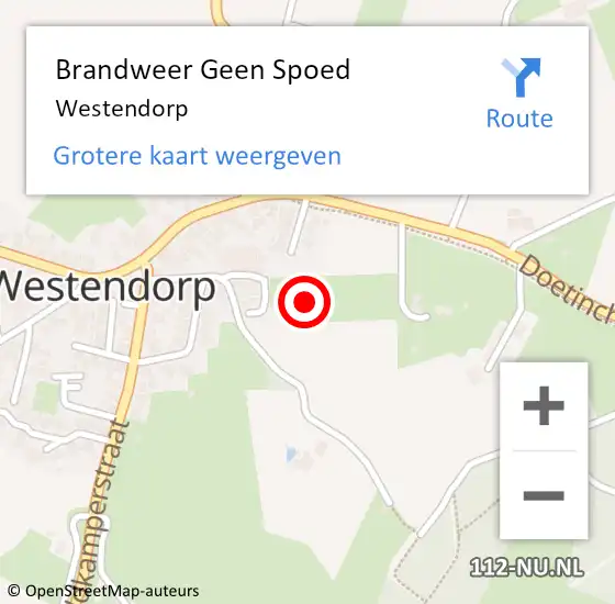 Locatie op kaart van de 112 melding: Brandweer Geen Spoed Naar Westendorp op 8 mei 2015 18:12