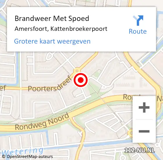 Locatie op kaart van de 112 melding: Brandweer Met Spoed Naar Amersfoort, Kattenbroekerpoort op 8 mei 2015 18:32