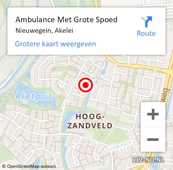 Locatie op kaart van de 112 melding: Ambulance Met Grote Spoed Naar Nieuwegein, Akelei op 8 mei 2015 19:13