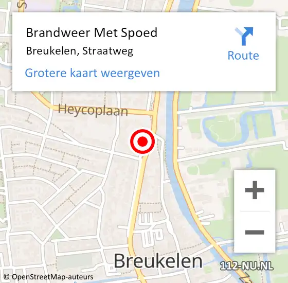 Locatie op kaart van de 112 melding: Brandweer Met Spoed Naar Breukelen, Straatweg op 8 mei 2015 20:40