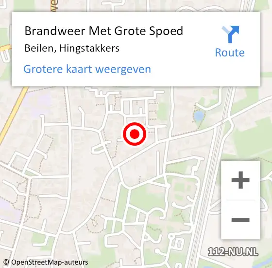 Locatie op kaart van de 112 melding: Brandweer Met Grote Spoed Naar Beilen, Hingstakkers op 8 mei 2015 22:07