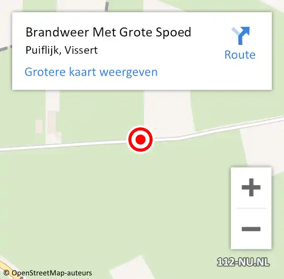 Locatie op kaart van de 112 melding: Brandweer Met Grote Spoed Naar Puiflijk, Vissert op 9 mei 2015 02:19