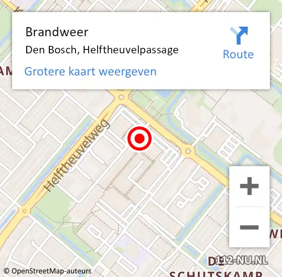 Locatie op kaart van de 112 melding: Brandweer Den Bosch, Helftheuvelpassage op 9 mei 2015 07:31