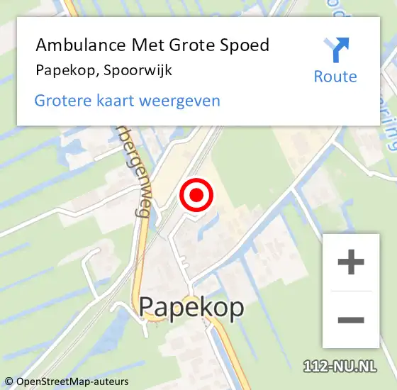 Locatie op kaart van de 112 melding: Ambulance Met Grote Spoed Naar Papekop, Spoorwijk op 9 mei 2015 07:54