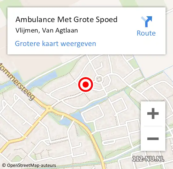 Locatie op kaart van de 112 melding: Ambulance Met Grote Spoed Naar Vlijmen, Van Agtlaan op 9 mei 2015 09:29