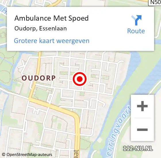 Locatie op kaart van de 112 melding: Ambulance Met Spoed Naar Oudorp, Essenlaan op 9 mei 2015 09:51