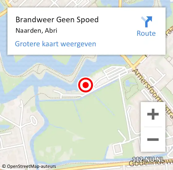 Locatie op kaart van de 112 melding: Brandweer Geen Spoed Naar Naarden, Abri op 9 mei 2015 10:23